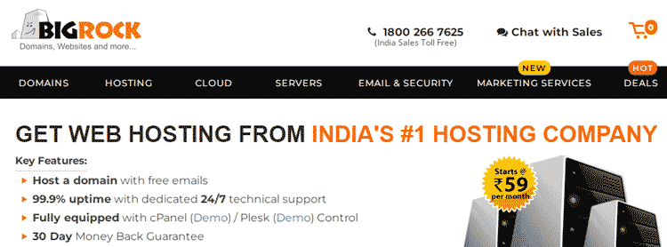 BigRock cheap hosting services India